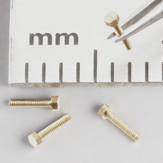 Hex Bolt  0.5mm x 3mm Brass