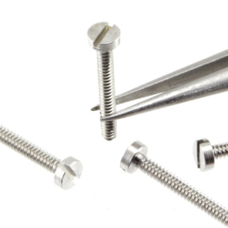 Slot Head Bolt  1.0mm x 10mm Nickel Plated Brass