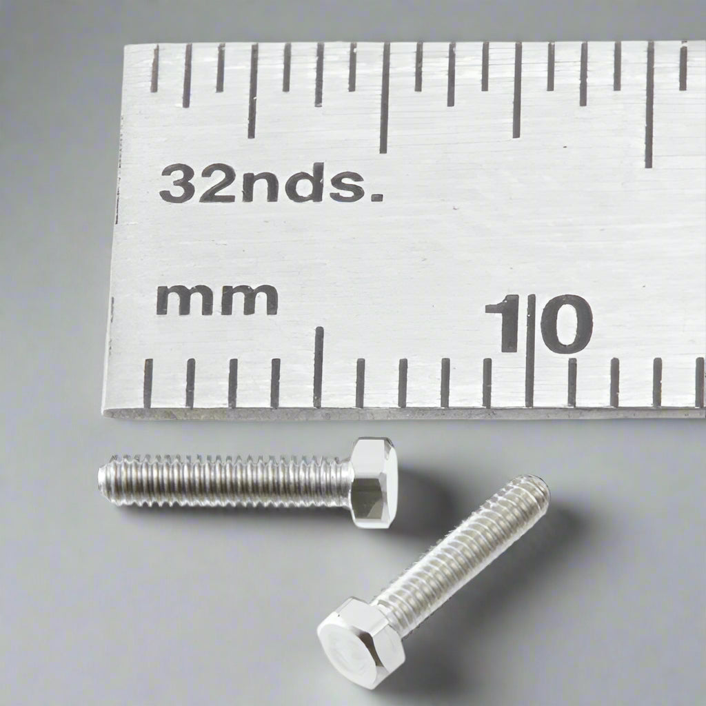 Hex Bolt  1.2mm x 8mm Nickel Plated Brass