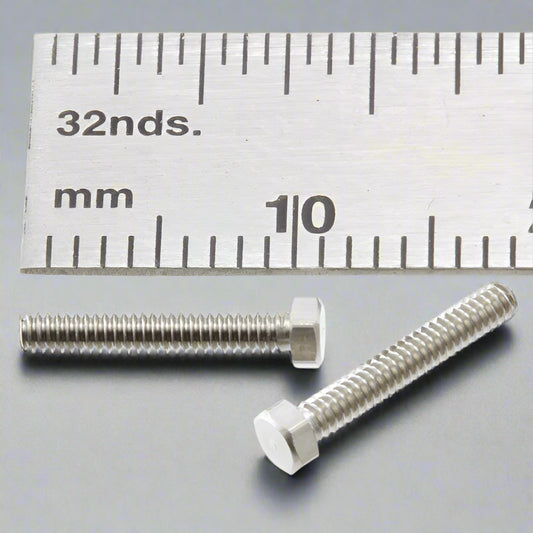 Hex Bolt  1.6mm x 12mm Nickel Plated Brass