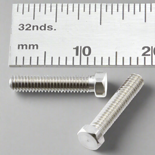 Hex Bolt  2.5mm x 8mm Nickel Plated Brass