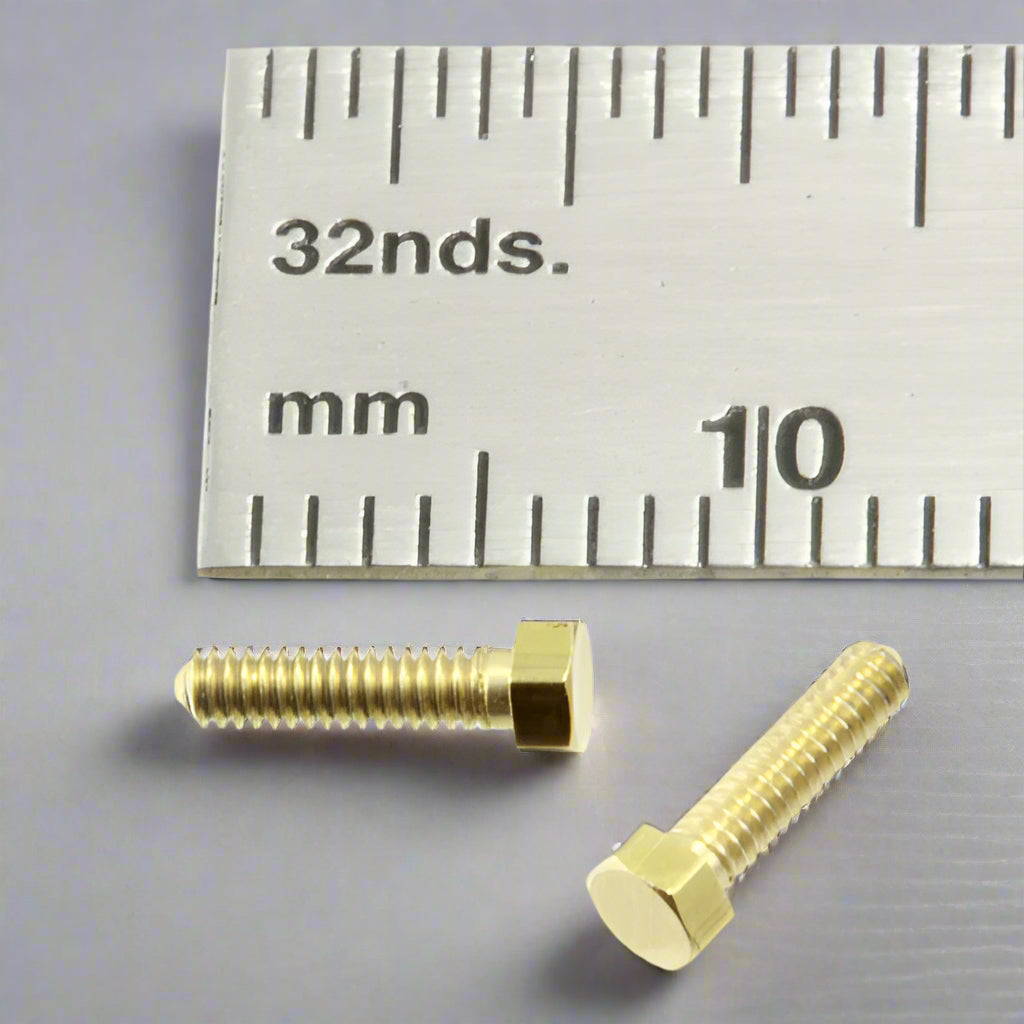 Hex Bolt  0-80 x 1/4" Brass