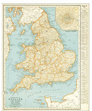 Map of England circa 1932