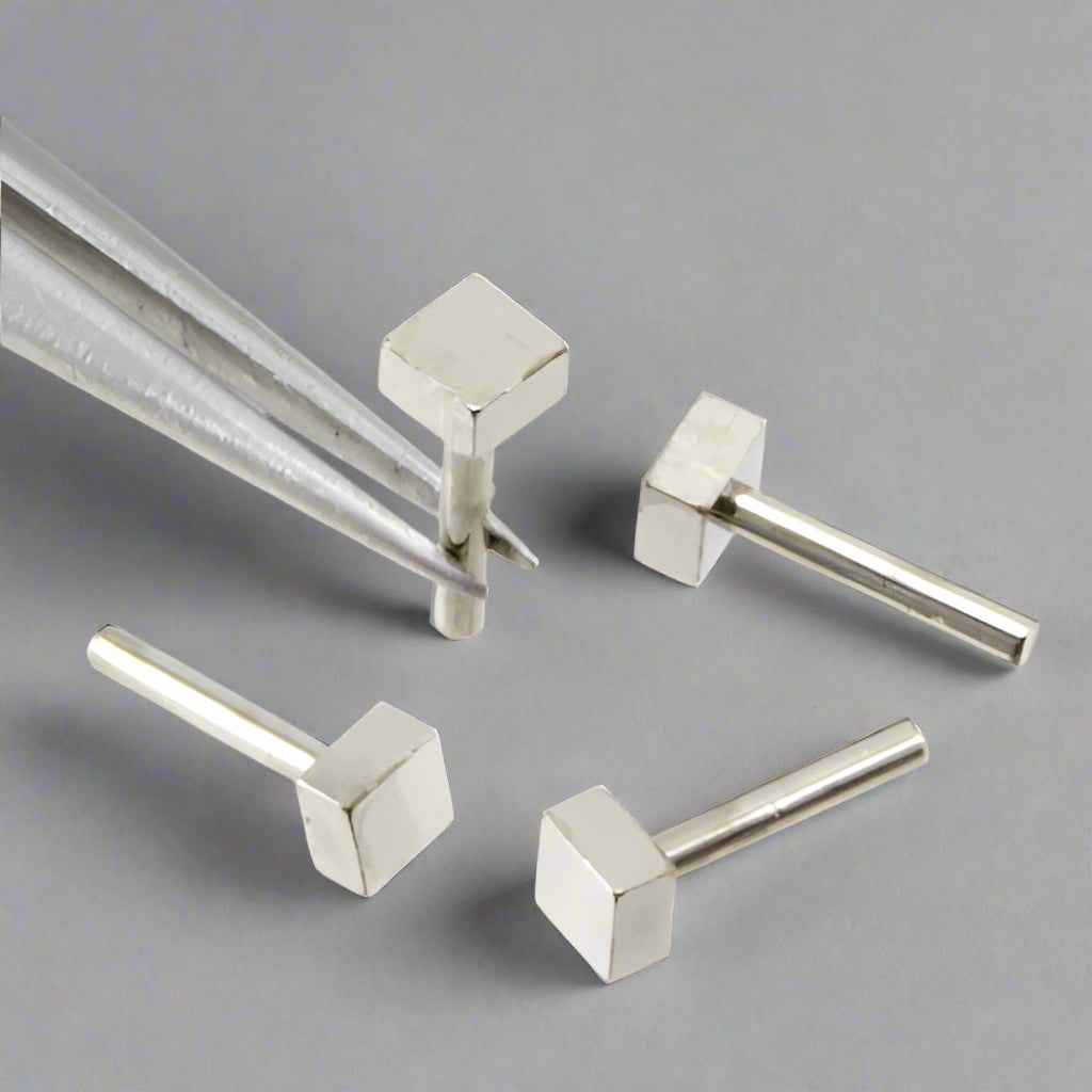 Simulated Square Head Bolt   1.2 mm Nickel Plated Brass